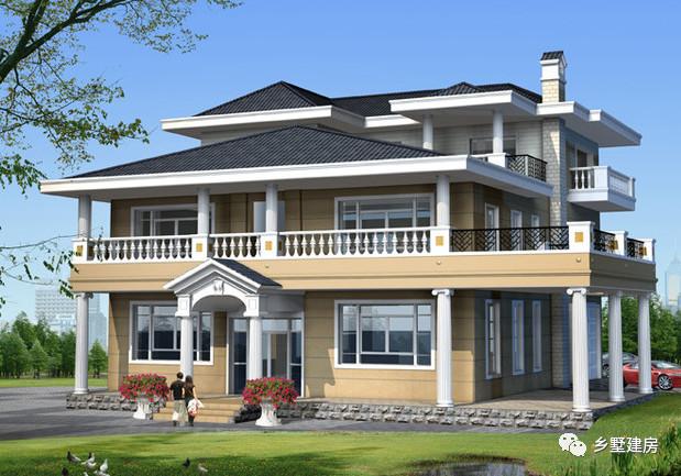 二層歐式現(xiàn)代農(nóng)村自建房設(shè)計(jì)圖，與其負(fù)債累累的還房貸，不如回家花30萬(wàn)蓋一棟漂亮的小別墅