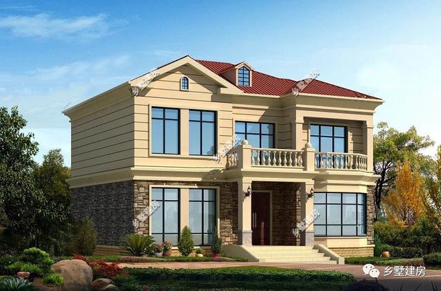 二層歐式現(xiàn)代農(nóng)村自建房設(shè)計(jì)圖，與其負(fù)債累累的還房貸，不如回家花30萬(wàn)蓋一棟漂亮的小別墅