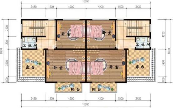 4款農(nóng)村雙拼別墅圖，不同風格簡單實用造價低，兄弟一起建房的最佳選擇