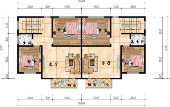 4款農(nóng)村雙拼別墅圖，不同風格簡單實用造價低，兄弟一起建房的最佳選擇