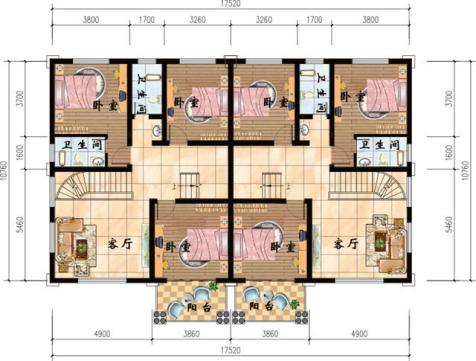 4款農(nóng)村雙拼別墅圖，不同風格簡單實用造價低，兄弟一起建房的最佳選擇