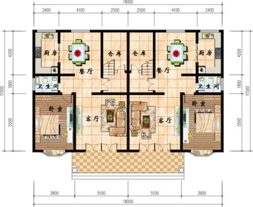 4款農(nóng)村雙拼別墅圖，不同風格簡單實用造價低，兄弟一起建房的最佳選擇