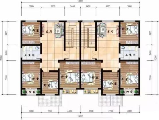 4款農(nóng)村雙拼別墅圖，不同風格簡單實用造價低，兄弟一起建房的最佳選擇