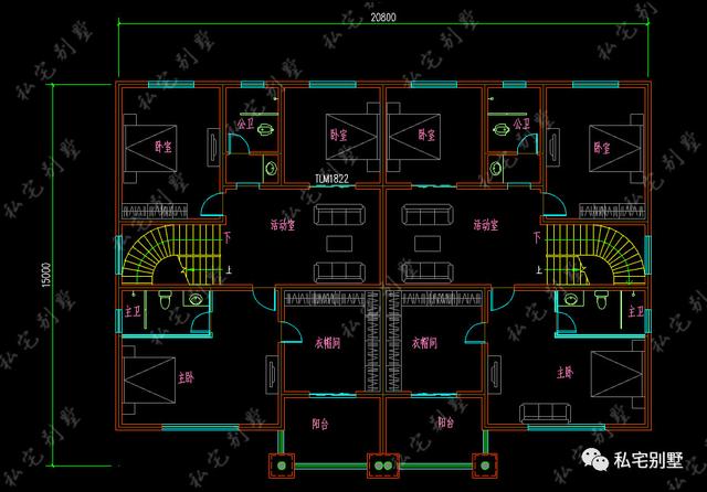 新款三層大氣歐式雙拼聯(lián)拼別墅設(shè)計(jì)圖，看了都喜歡