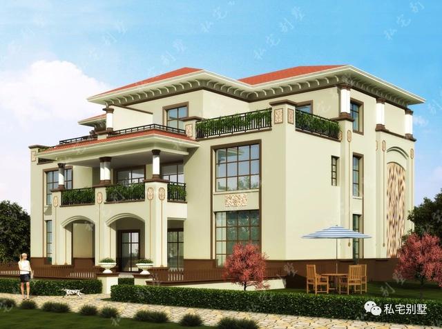 新款三層大氣歐式雙拼聯(lián)拼別墅設(shè)計(jì)圖，看了都喜歡