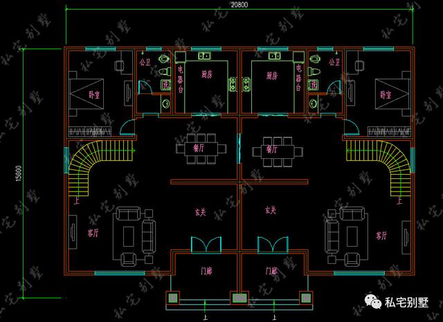 新款三層大氣歐式雙拼聯(lián)拼別墅設(shè)計(jì)圖，看了都喜歡