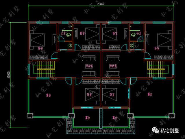 新款三層大氣歐式雙拼聯(lián)拼別墅設(shè)計(jì)圖，看了都喜歡