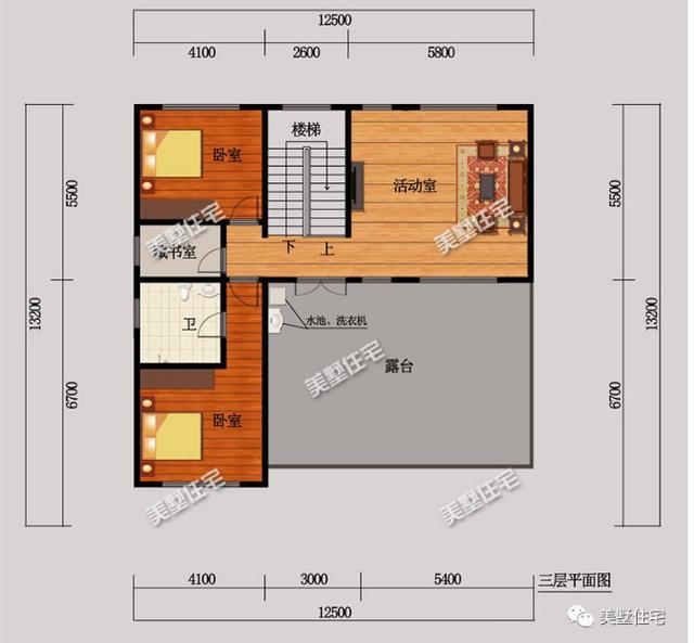 12X13米三層歐式農(nóng)村別墅圖，外觀靚戶型贊，給你田園牧歌般的生活
