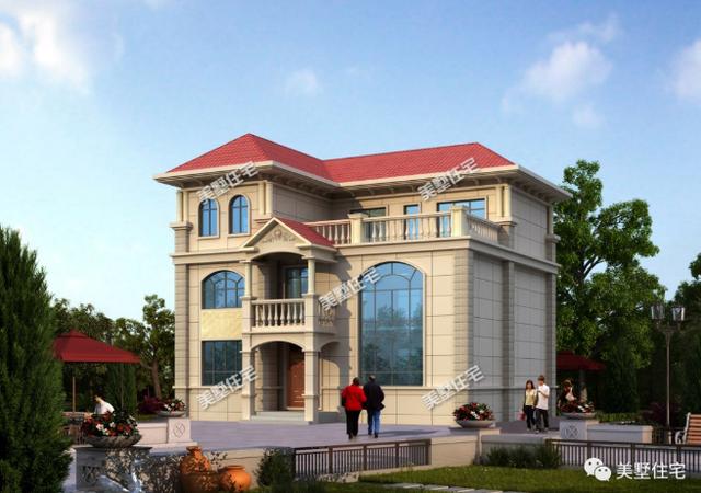 12X13米三層歐式農(nóng)村別墅圖，外觀靚戶型贊，給你田園牧歌般的生活