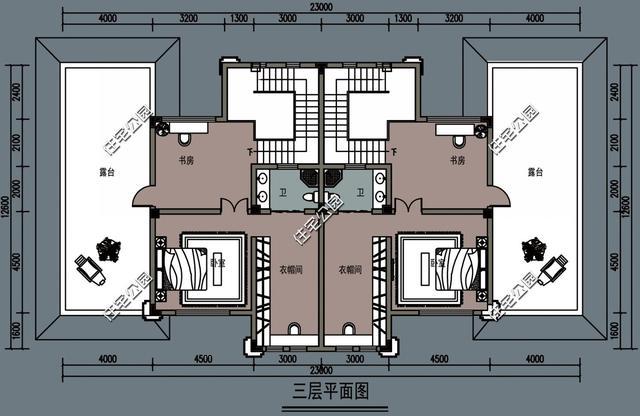 23x14米農村雙拼別墅圖，內部配套房間齊全，奢華生活體驗