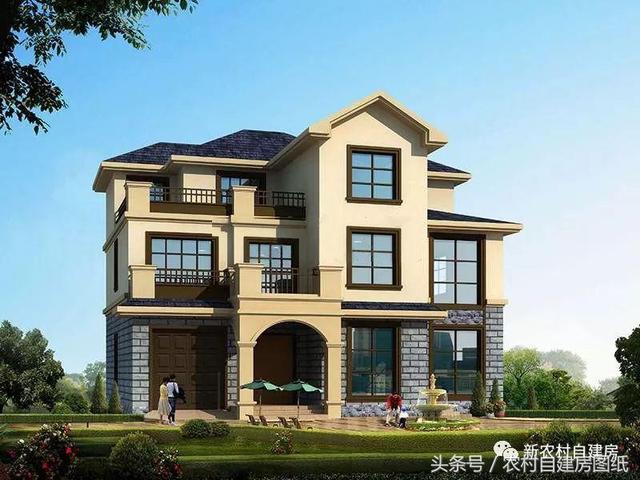 4款豪華農(nóng)村自建別墅圖，款款帶堂屋，配以園林庭院，假山水景，這樣的豪宅城里人有再多的錢(qián)也買(mǎi)不起。