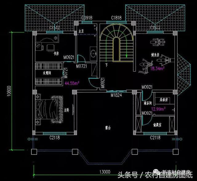 4款豪華農(nóng)村自建別墅圖，款款帶堂屋，配以園林庭院，假山水景，這樣的豪宅城里人有再多的錢(qián)也買(mǎi)不起。