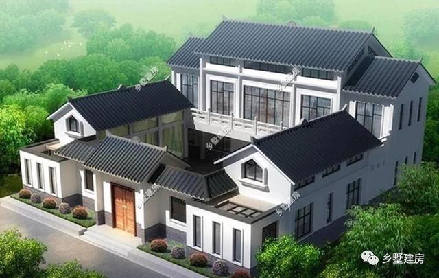 50萬農(nóng)村四合院雙拼別墅設(shè)計圖，小院露臺車庫一應(yīng)俱全