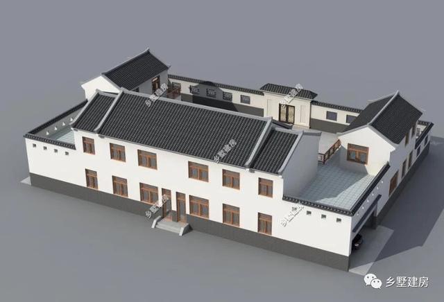 50萬農(nóng)村四合院雙拼別墅設(shè)計圖，小院露臺車庫一應(yīng)俱全