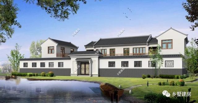 50萬農(nóng)村四合院雙拼別墅設(shè)計圖，小院露臺車庫一應(yīng)俱全