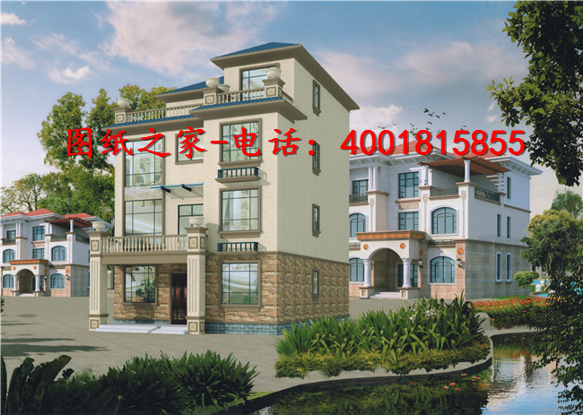 3棟最新款三層半別墅圖片，建其中一棟都可以成地標建筑（全套施工圖）