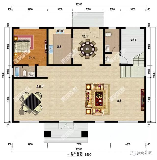 16.2×11.5米四層別墅設(shè)計圖，農(nóng)村自建房的典范，內(nèi)外兼修養(yǎng)眼又實(shí)用