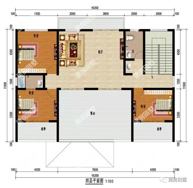 16.2×11.5米四層別墅設(shè)計圖，農(nóng)村自建房的典范，內(nèi)外兼修養(yǎng)眼又實(shí)用