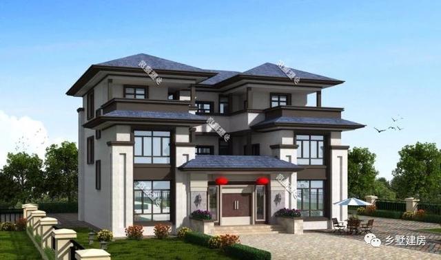 新款階梯式外觀三層四合院別墅圖，快來看看，內(nèi)外兼修！