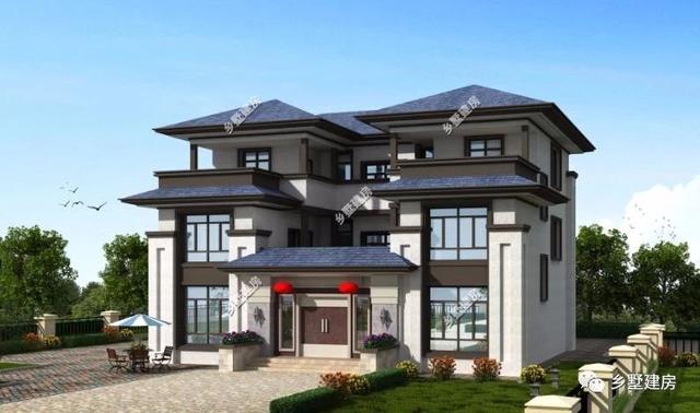 新款階梯式外觀三層四合院別墅圖，快來看看，內(nèi)外兼修！