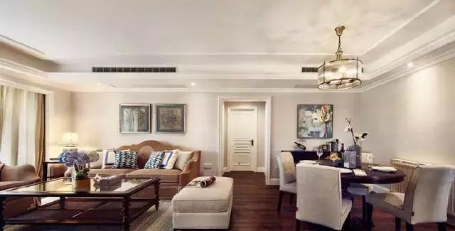 100平米三居室簡約美式風(fēng)格裝修設(shè)計(jì)，整個(gè)色調(diào)為奶茶色，溫暖輕柔了整個(gè)空間！