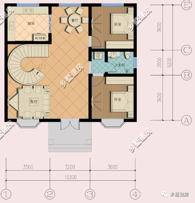 27萬(wàn)就能建的10X9米農(nóng)村三層別墅設(shè)計(jì)圖，8室2廳還帶露臺(tái)