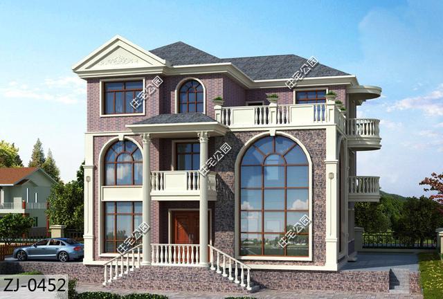 三層農(nóng)村別墅設(shè)計(jì)圖，挑空大廳旋轉(zhuǎn)樓梯，給你一個(gè)時(shí)尚鄉(xiāng)村生活