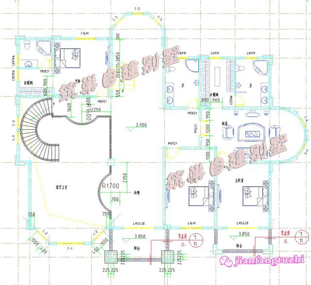 75萬總建筑面積700平米高端大氣三層花園大型別墅設(shè)計(jì)圖，真的超級豪華大氣