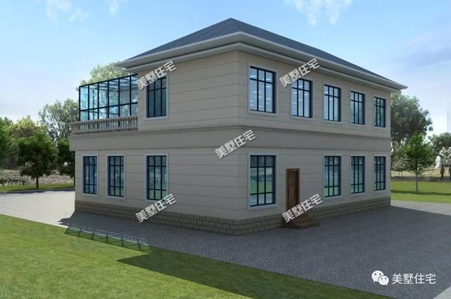 外觀精致的二層別墅設(shè)計(jì)圖，大客廳+陽(yáng)光房，盡享陽(yáng)光鄉(xiāng)村生活