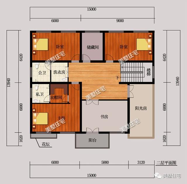 外觀精致的二層別墅設(shè)計(jì)圖，大客廳+陽(yáng)光房，盡享陽(yáng)光鄉(xiāng)村生活