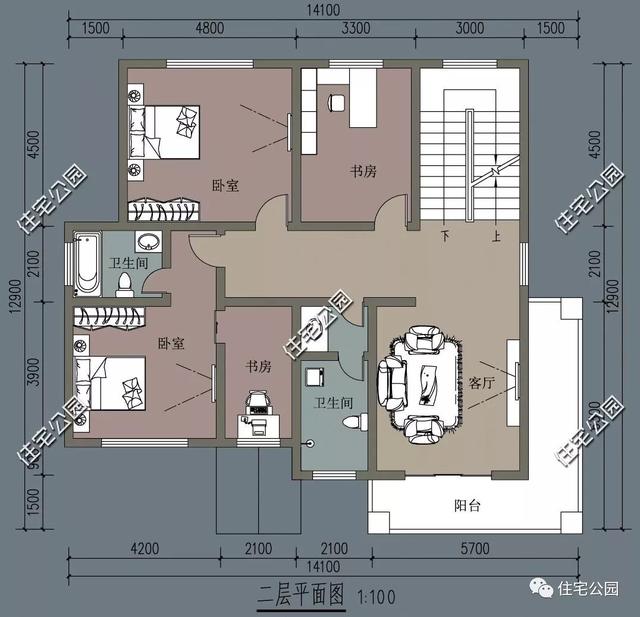 占地14×13農(nóng)村自建房設(shè)計圖，3層40萬帶露臺和車庫，老百姓都喜歡建