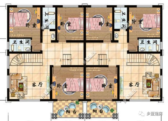 一套圖紙建兩棟別墅，在農(nóng)村自建房就需要這樣的設(shè)計圖紙，既方便又省錢