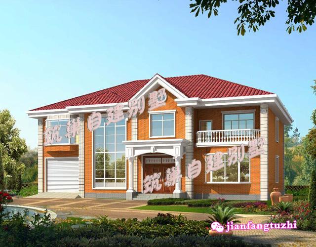 2層農(nóng)村自建房設(shè)計(jì)圖帶車庫(kù)別墅效果圖，面寬20米前后門設(shè)計(jì)，整體盡顯素雅高檔