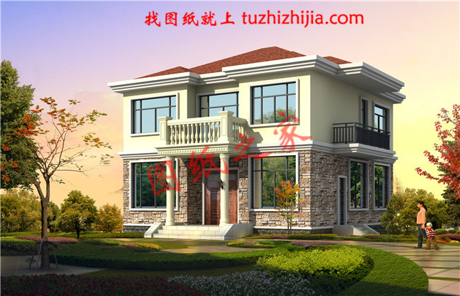 實(shí)用型農(nóng)村120平米二層樓房設(shè)計(jì)圖，小巧美觀實(shí)用