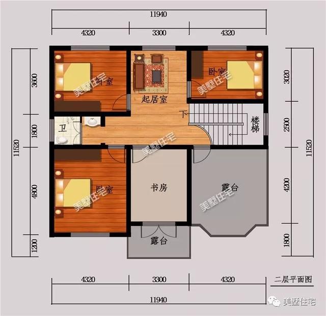 3套平屋頂實(shí)用小別墅設(shè)計(jì)圖，造價(jià)26萬左右，建好了全村人都羨慕