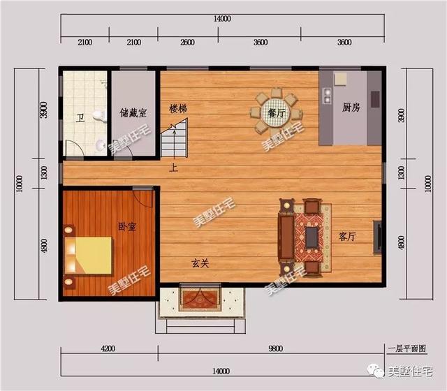 3套平屋頂實(shí)用小別墅設(shè)計(jì)圖，造價(jià)26萬左右，建好了全村人都羨慕