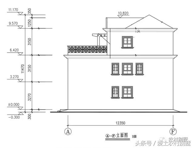 10x12米三層農(nóng)村自建房設(shè)計圖，挑空客廳，主體造價35萬，簡直不要太經(jīng)濟(jì)適用