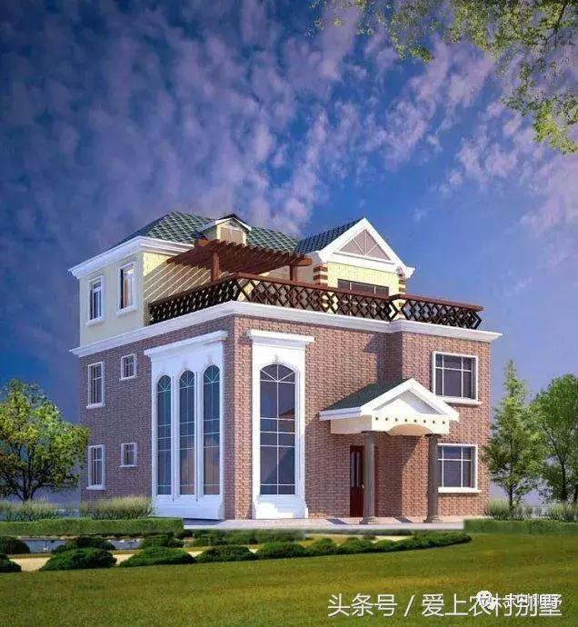 10x12米三層農(nóng)村自建房設(shè)計圖，挑空客廳，主體造價35萬，簡直不要太經(jīng)濟(jì)適用