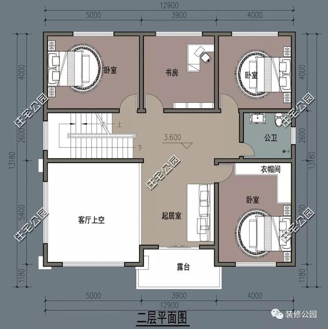 12×13米三層歐式別墅設(shè)計(jì)圖，落地窗+挑空客廳，設(shè)計(jì)的十分精致