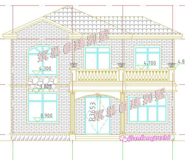 20萬(wàn)100㎡12x9米二層典型現(xiàn)代農(nóng)村別墅設(shè)計(jì)圖，主體磚混結(jié)構(gòu)