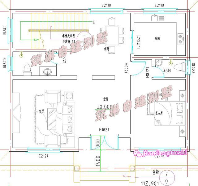 20萬(wàn)100㎡12x9米二層典型現(xiàn)代農(nóng)村別墅設(shè)計(jì)圖，主體磚混結(jié)構(gòu)