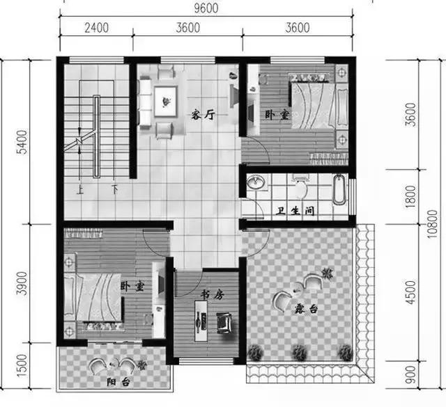 30萬(wàn)占地100㎡4廳6臥三層別墅設(shè)計(jì)圖,整體外觀簡(jiǎn)約而氣質(zhì)流露，坡屋頂設(shè)計(jì)增加美感