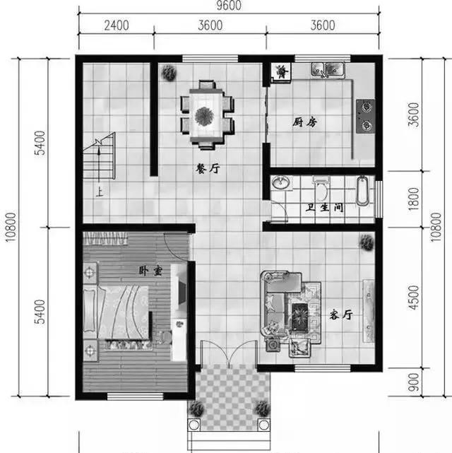 30萬(wàn)占地100㎡4廳6臥三層別墅設(shè)計(jì)圖,整體外觀簡(jiǎn)約而氣質(zhì)流露，坡屋頂設(shè)計(jì)增加美感