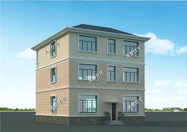 占地125平農(nóng)村歐式別墅設(shè)計圖，7室2廳帶書房，最大的一個亮點就是三樓有一個超大的露臺