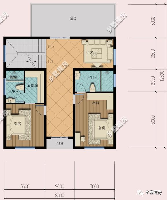 農村中式別墅設計圖，帶佛堂、茶室、花院，9X12米，造價只要38萬！