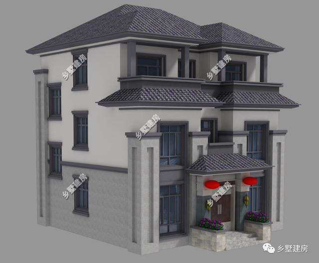 農村中式別墅設計圖，帶佛堂、茶室、花院，9X12米，造價只要38萬！