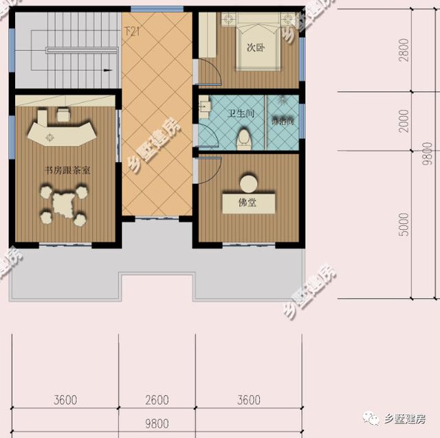 農村中式別墅設計圖，帶佛堂、茶室、花院，9X12米，造價只要38萬！