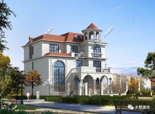 農(nóng)村三層別墅設(shè)計圖，挑空客廳樓上樓，書房露臺應(yīng)有盡有，造價只要48萬