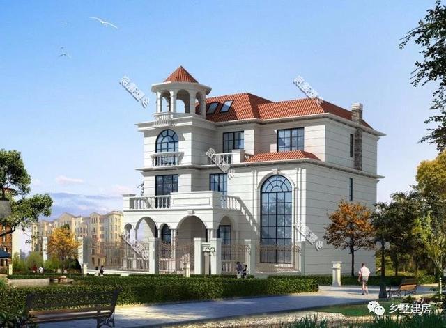 農(nóng)村三層別墅設(shè)計圖，挑空客廳樓上樓，書房露臺應(yīng)有盡有，造價只要48萬