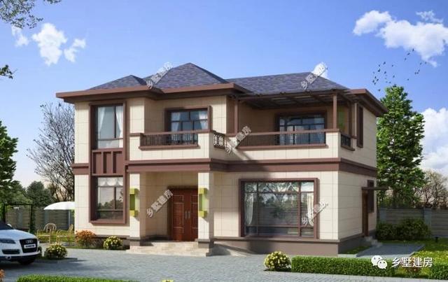 農(nóng)村三層別墅設(shè)計圖，挑空客廳樓上樓，書房露臺應(yīng)有盡有，造價只要48萬